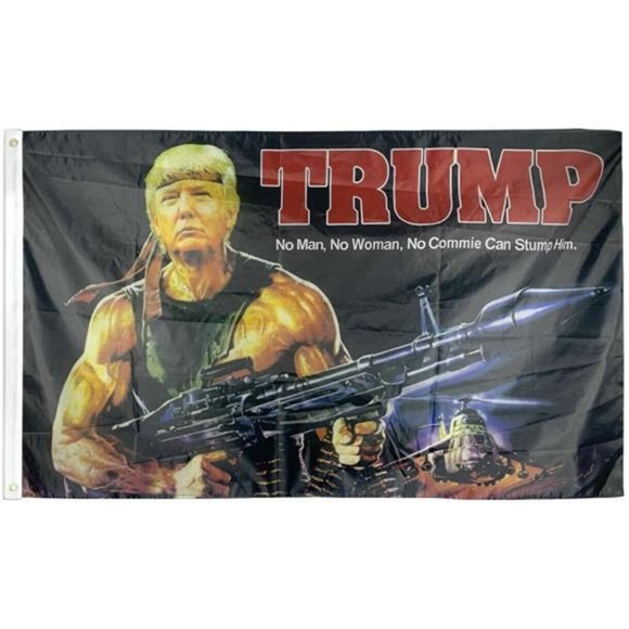 Trump Make America Great Again flag 3 x 5 Machine Gun MAGA Rambo Trump 2024 RPG - Picture 1 of 2